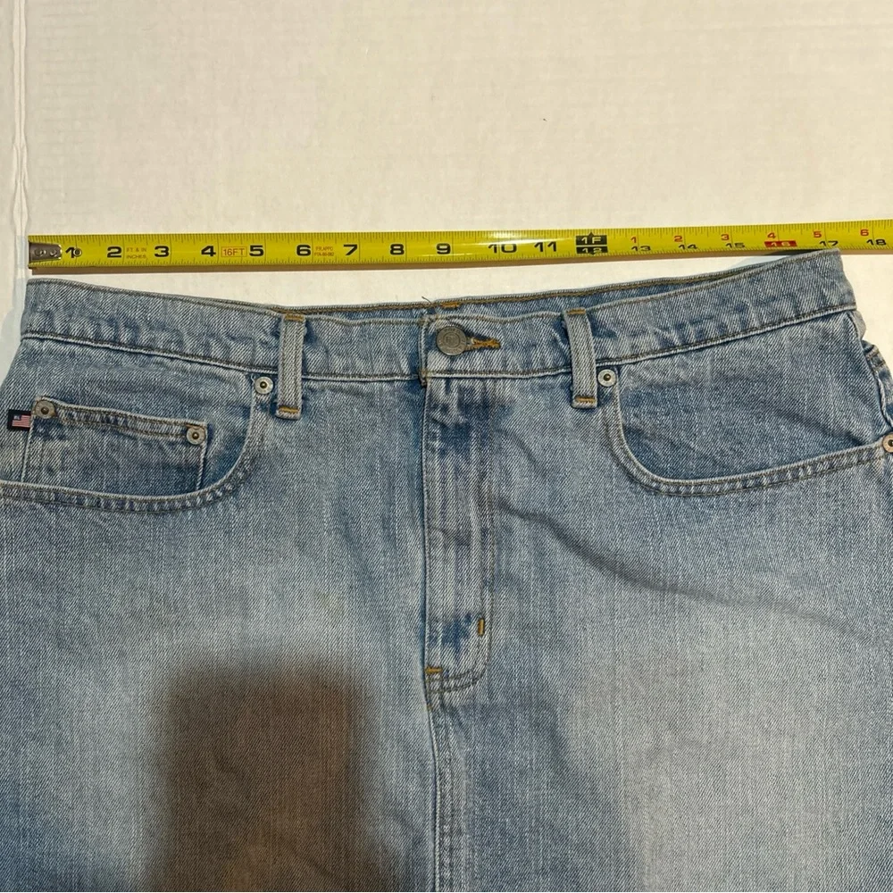 Polo Jeans‎ Company RL Ralph Lauren Light Blue Denim Mini Skirt Size 14